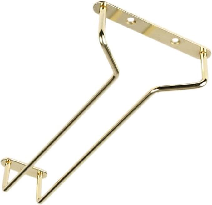 TrueCraftware- 10-Inch Wine Glass Rack Brass Finish Set of 2- Stemware Rack Wire Hanging Rack Under Cabinet Wine Stemware Holder Glass Storage Hanger Organizer for Kitchen and Bar