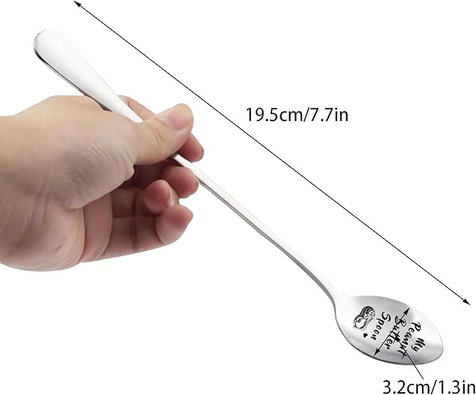 My Peanut Butter Spoon, Engraved Spoon Mothers Day Gifts for Women, Stainless Steel Dessert Spoons Christmas Mom to be Gifts, Funny Tea Coffee Scoop Father Birthday Gift for Dad Men