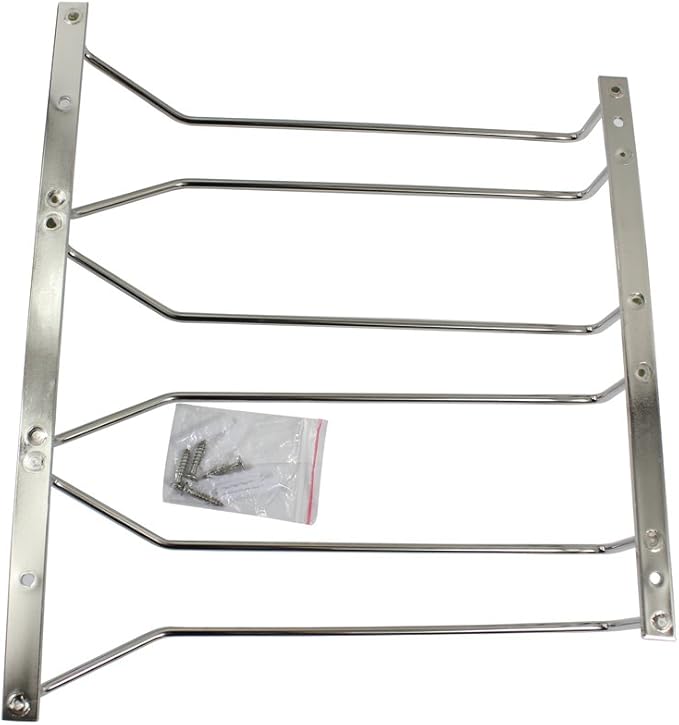 27 cm stainless steel wine glass holder rack, chrome wine glass holders under cabinet, 1 piece (3 rows)