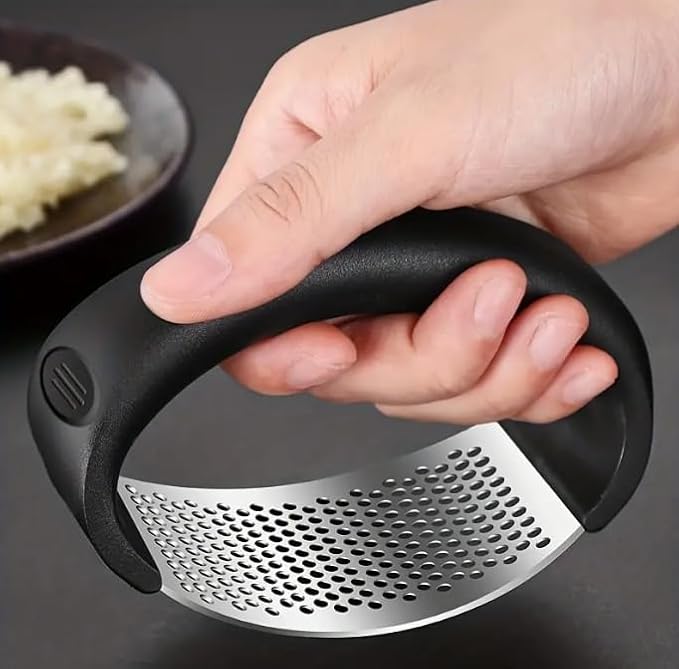Garlic Press Rocker - Stainless Steel Ergonomic Garlic Mincer, Crusher, and Chopper Kitchen Gadget Tool 1 Pc