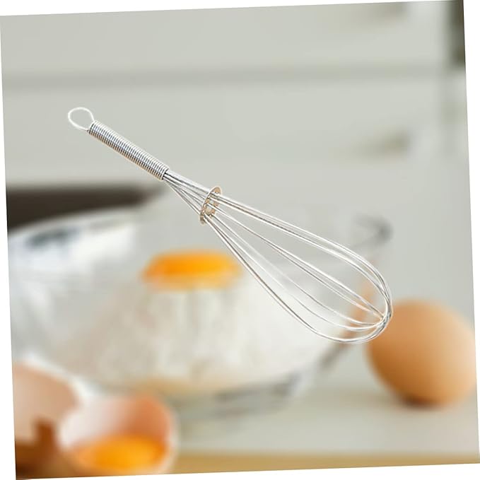 Mobestech Stainless Steel Handheld Balloon Whisk Manual Egg Frother Cooking Utensil for Home and Kitchen Use for Whisking Blending and Beating