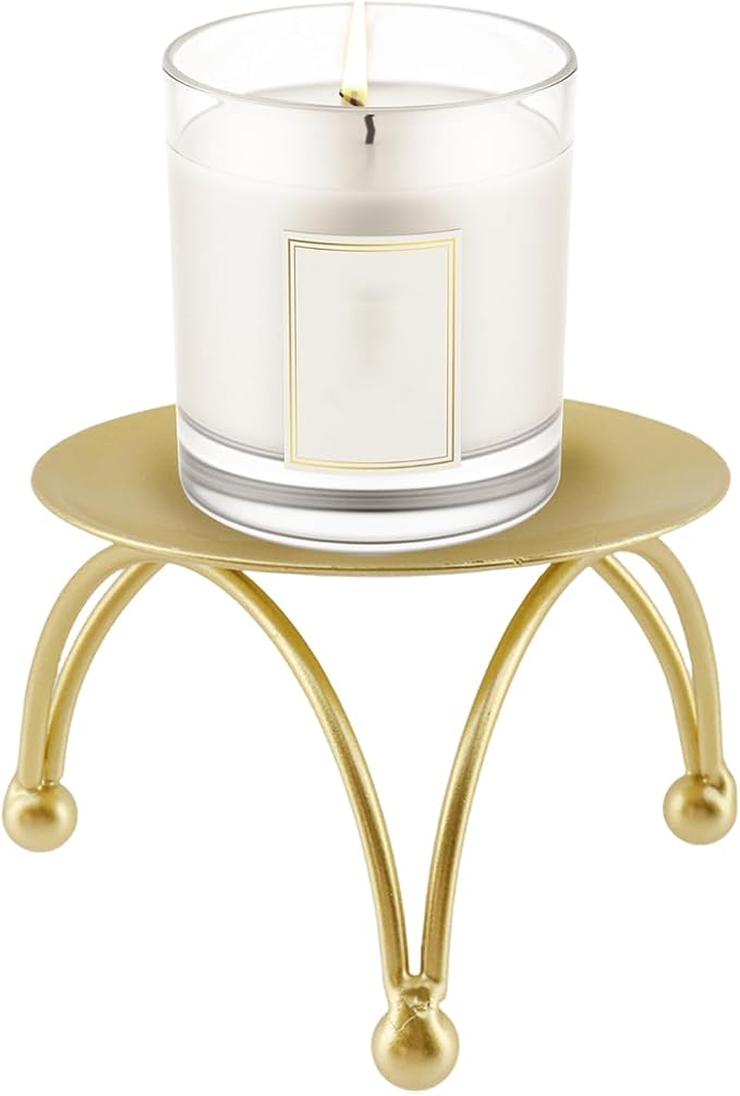 Geesatis Pillar Candle Holder, Gold Metal Candlestick Stand with Stable Base for Wedding, Party, Dining Table Centerpiece,Pack of 3