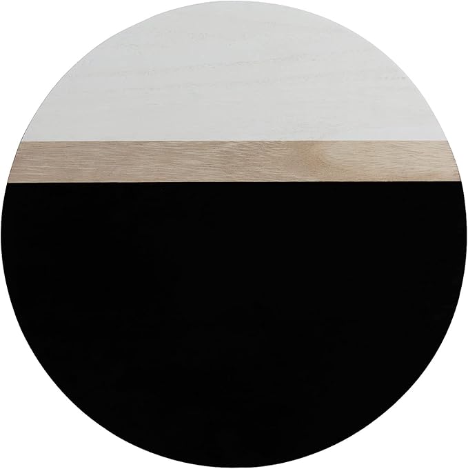 Hanna Roberts Lazy Susan Kitchen Turntable for Pantry Cabinet or Table, 14" (Black Brown White Stripe Design)