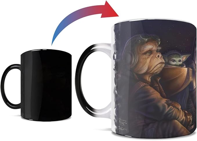 Morphing Mugs Star Wars – The Mandalorian – Uneasy Alliance – One 11 oz Color Changing Ceramic Mug – Image Revealed When HOT Liquid Is Added! MMUG1446