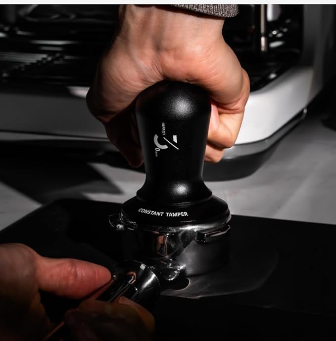 Coffee Tamper Universal Constant Pressure Stretch Powder Press Adjustable Depth 304 Stainless Steel Corrugated Base 53mm Coffee Maker Accessories for Espresso