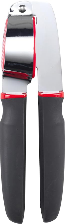 GoodCook Touch Dishwasher Safe Garlic Press with Stainless Steel Head, Black/Red
