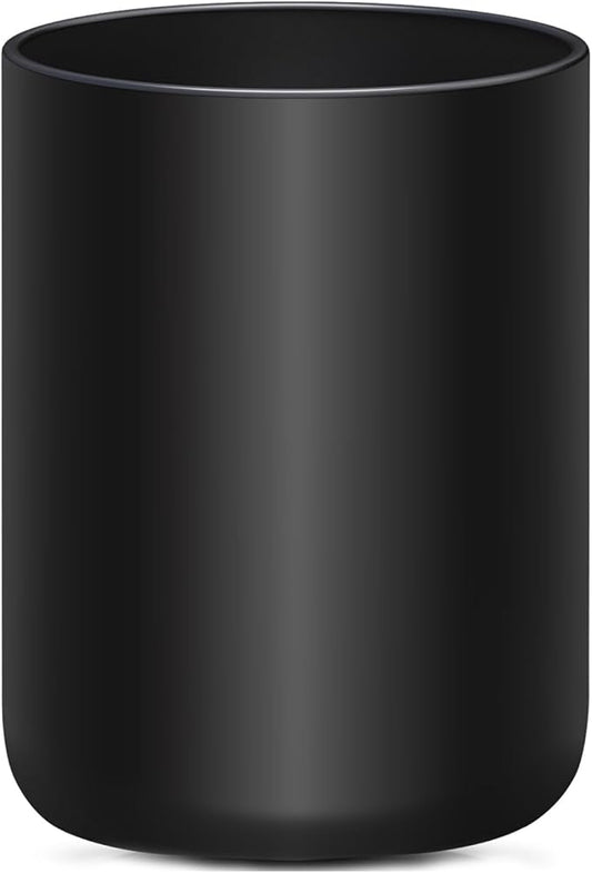 Elegance in Matte Black: Multipurpose Ceramic Utensil Holder - Stylish and Stable Kitchen Essential 7*5.35 INCH (Black, 6.4")