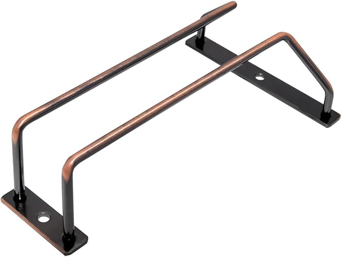 7-Inch Red Copper Wine Glass Rack - Under Cabinet Stemware Wine Glass Holder for Bar Kitchen (1 Rows, 3 Pack)