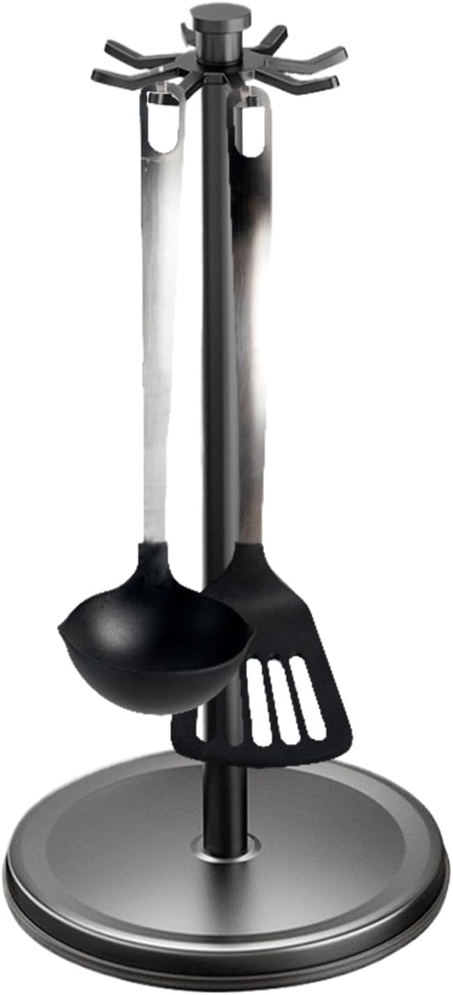Kitchen Utensil Storage Rack - 360-Degree Countertop Flatware Holder, Kitchen Utensil Organizer | Countertop Tableware Organizer, No-Drill Kitchen Utensil Rack, Tableware Storage Rack For Spatulas