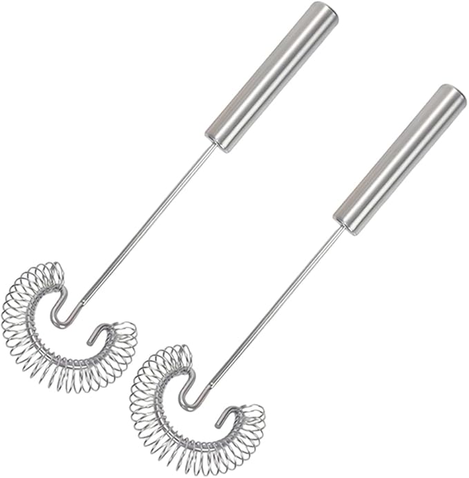 2Pcs Stainless Steel Spring Coil Whisk Set, Handheld Spiral Wire Whipper Blender Beater, Kitchen Cooking Tools for Eggs, Cream, Sauces, Gravy, 10 inch