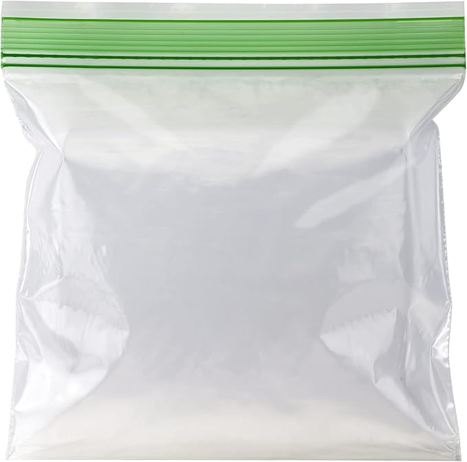 Amazon Basics Reclosable Double Zipper Sandwich Storage Bags for Food Storage, BPA Free, 100 Count