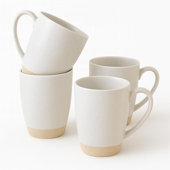 Ynfree Mother's day Ceramic Large Latte Mug Set of 4, 16oz - Microwavable, Porcelain Coffee Cups With Big Handle - Modern And Fashion Style For Kitchen,For mom, grandma,wife