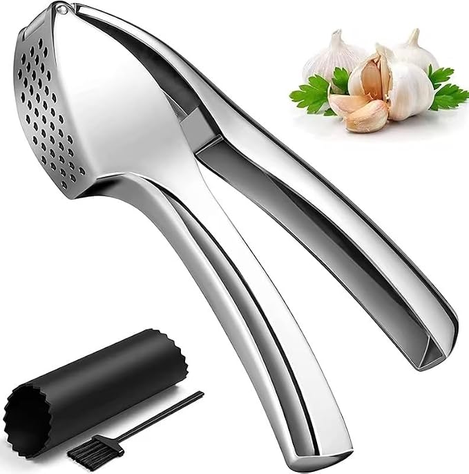 garlic press stainless steel heavy duty