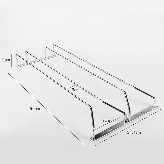 V3VOGUE Wine Glass Rack 11/20/24inch Under Cabinet Wine Glass Holder, Stainless Steel Hanging Stemware Holder, Stemware Storage Drying Rack with Screws, Wall Mounted Hanging Rack Shelf