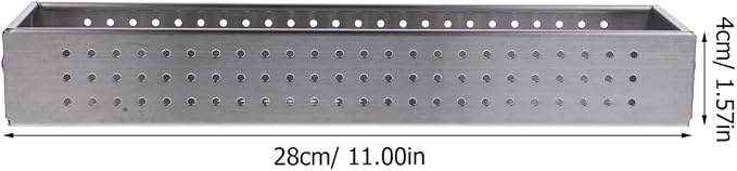 Hemoton Stainless Steel Utensil Holder Large Capacity Cutlery Storage Box with Drainage Design Rectangular Organizer for Kitchen and Restaurant