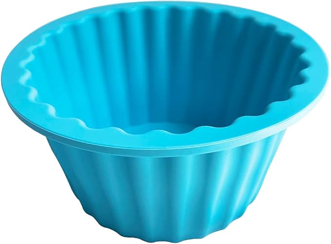 Mattix Supplies Giant Cupcake Mold Pan | BPA Free Silicone | Big Birthday Smash Cake | Large Bake Set with Filling Insert, Turquoise