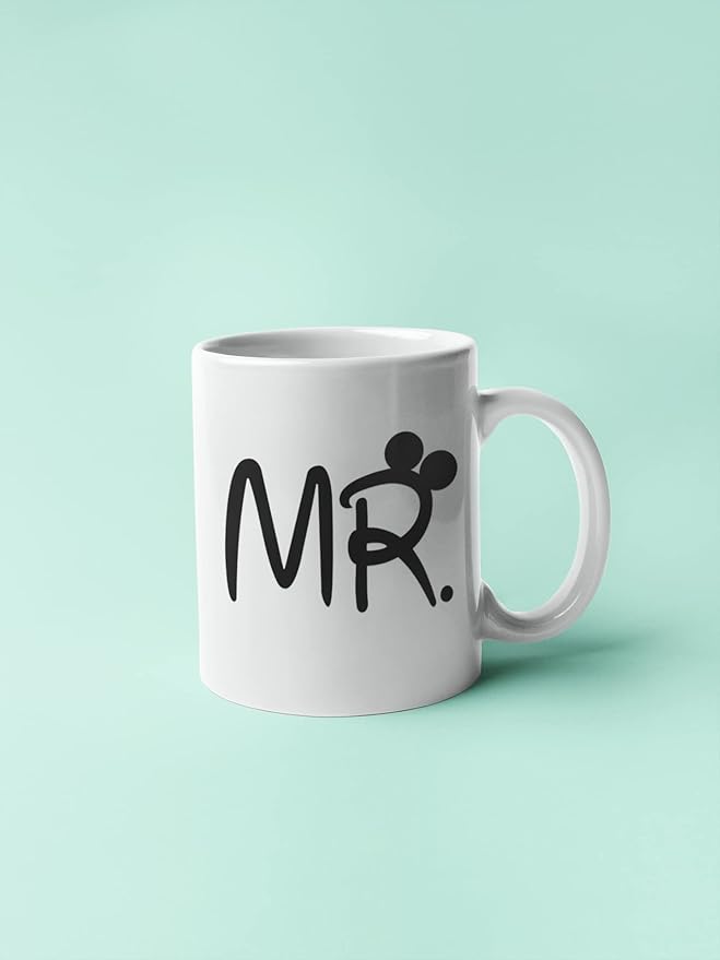 Promotion & Beyond Mr and Mrs Mug Set Matching Coffee Mug Set Gift for Couples Coffee Mugs MCPL117 (Ceramic, 11 oz. (Set of 2))