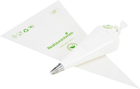 Restaurantware Pastry Tek 18 x 8.7 Inch Piping Bags 100 Disposable Pastry Bags - Sturdy No Slip Clear Plastic Baking Bags To Decorate Cakes For Parties Or Bakeries