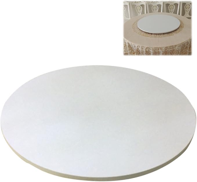Rotating Serving Plate Round For Dining Table, Ø 50-100cm Lazy Susan Wooden Turntable For Home And Kitchen, Hotel Tabletop Service Trays, No Need To Install, Direct Use (Color : White-A, Size : Ø50c