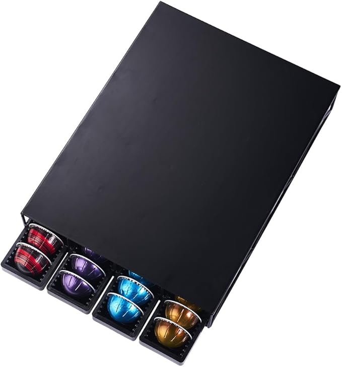 Organizer Drawer Holder Compatible with Nespresso Vertuo Capsules,Coffee Bar Station Accessories Compatible with 28 Big or 40 Small Vertuoline Pods