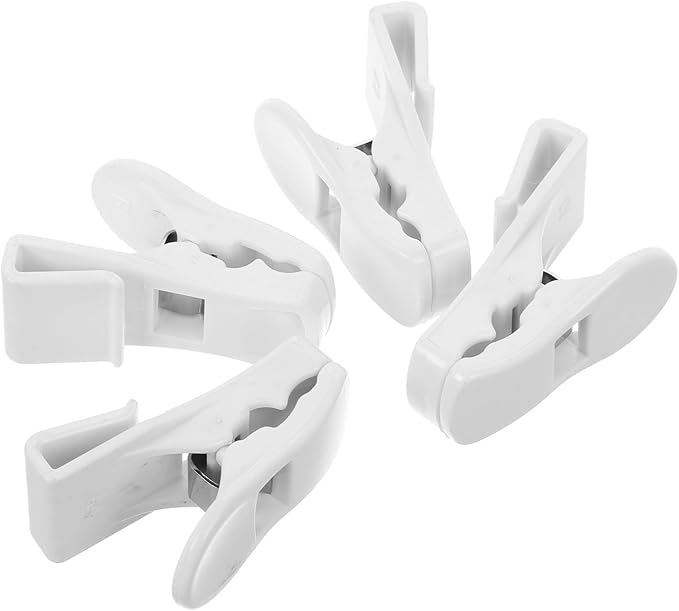 FUOYLOO 4pcs Refrigerator Divider Clamps White Small Food Partition Board Clips Fridge Side Door Organizer for Kitchen Storage and Freezer Shelf Management