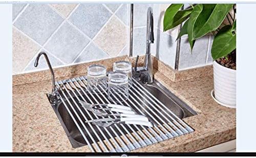 True & Tidy, Multi-Purpose Over the Sink Roll-Up Drying Rack, DR-881, Red