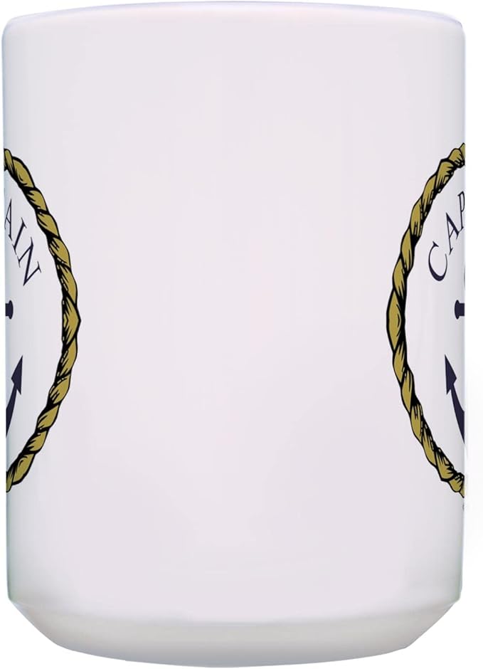 ThisWear Classic Nautical Captain Mug Boat Captain 15oz Ceramic Coffee Mug with Handle