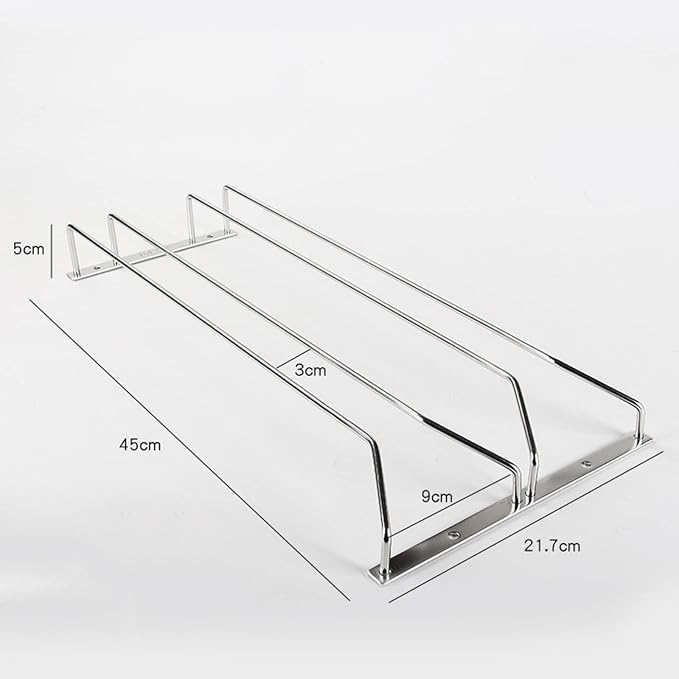 V3VOGUE Wine Glass Rack 11/20/24inch Under Cabinet Wine Glass Holder, Stainless Steel Hanging Stemware Holder, Stemware Storage Drying Rack with Screws, Wall Mounted Hanging Rack Shelf
