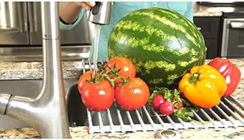 True & Tidy, Multi-Purpose Over the Sink Roll-Up Drying Rack, DR-881, Red