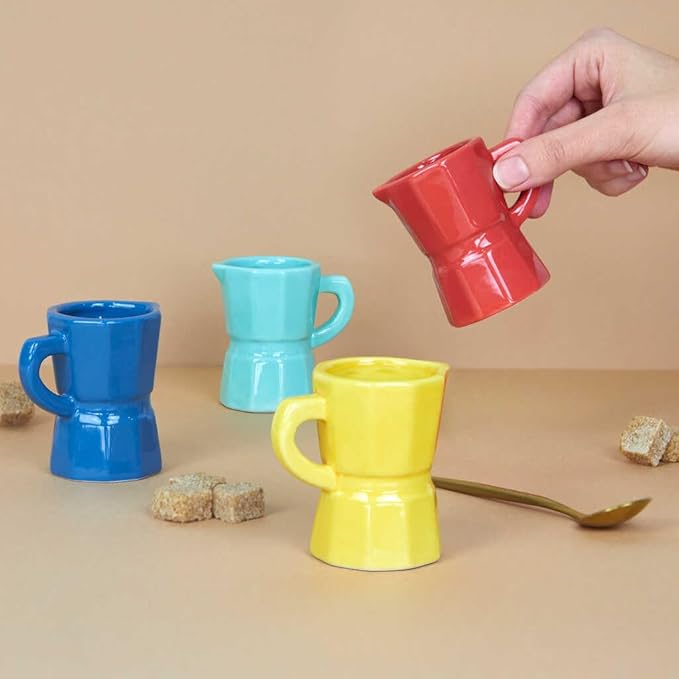Balvi Set of 4 Coffee Espresso Cups Mocha Multi-Coloured