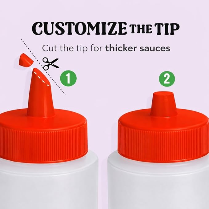 Norcalway 12 oz Condiment Squeeze Bottles for Sauces - Leak Proof Oil, Syrup, Dressing Squirt Bottles - 3 Pack