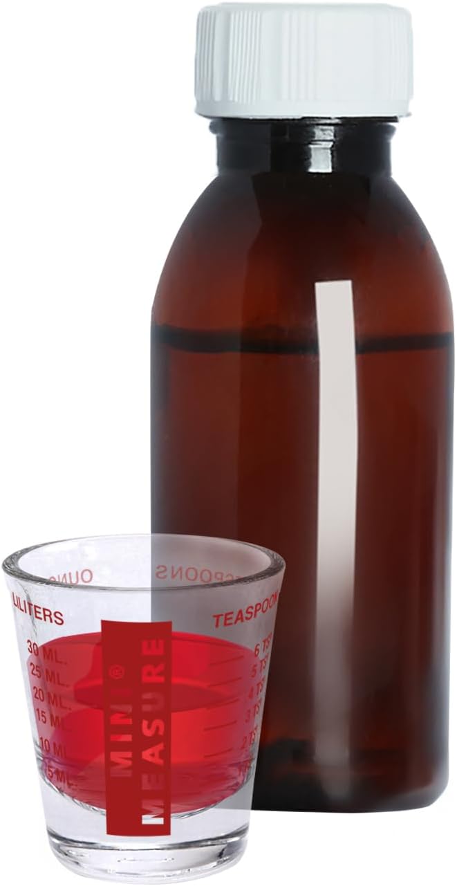 Kolder Mini Measure Multi-Purpose Shot Glass, Heavyweight Glass, Red, Set of 2, For Liquid And Dry Ingredients And Precise Recipe Prep