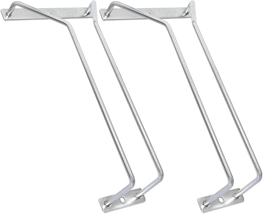 8.85-Inch Wine Glass Rack - Under Cabinet Stemware Wine Glass Holder Glasses Storage Hanger Stainless Steel Organizer for Bar Kitchen(1 Rows, 2 Pack)