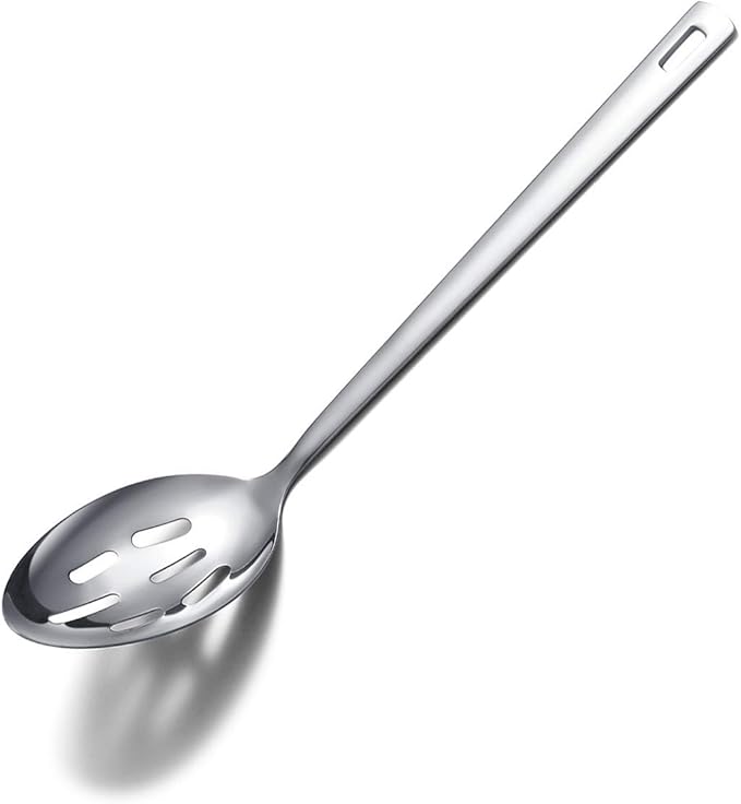 Berglander Stainless Steel Slotted and Basting Spoon, Heat Resistant, Non-Stick, Dishwasher Safe, Easy to Clean