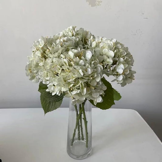 Leftover 4 Pcs Hydrangea Artificial Flowers,21" Real Touch Faux Hydrangea Flowers and 3 PCS Butterflies for Hydrangea Decor,Floral Arrangements for Centerpiece Table Decorations,Home Decor