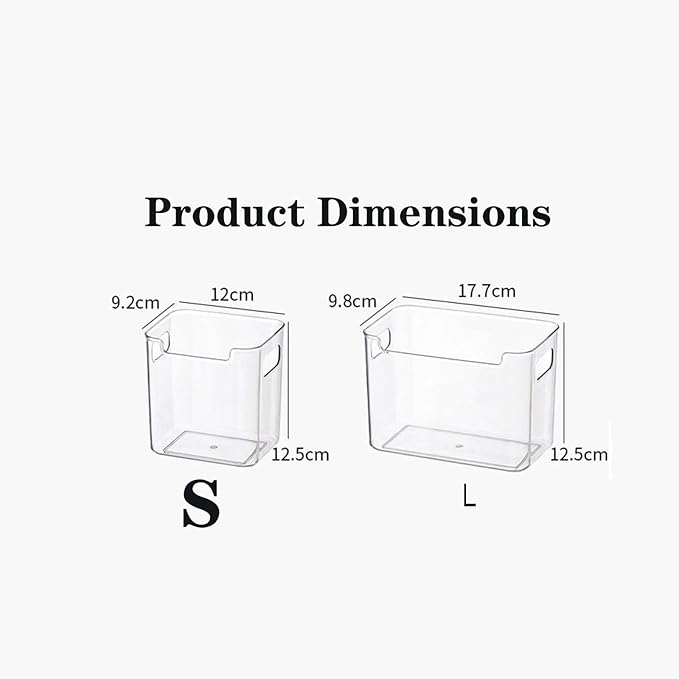 Freezer Storage Bins, Stackable Crack-Resistant Plastic Fridge Cabinet Bins with Handle, Freezer Fridge Organizer Storage Containers Bin for Upright Refrigerator and Pantry (Green,L)