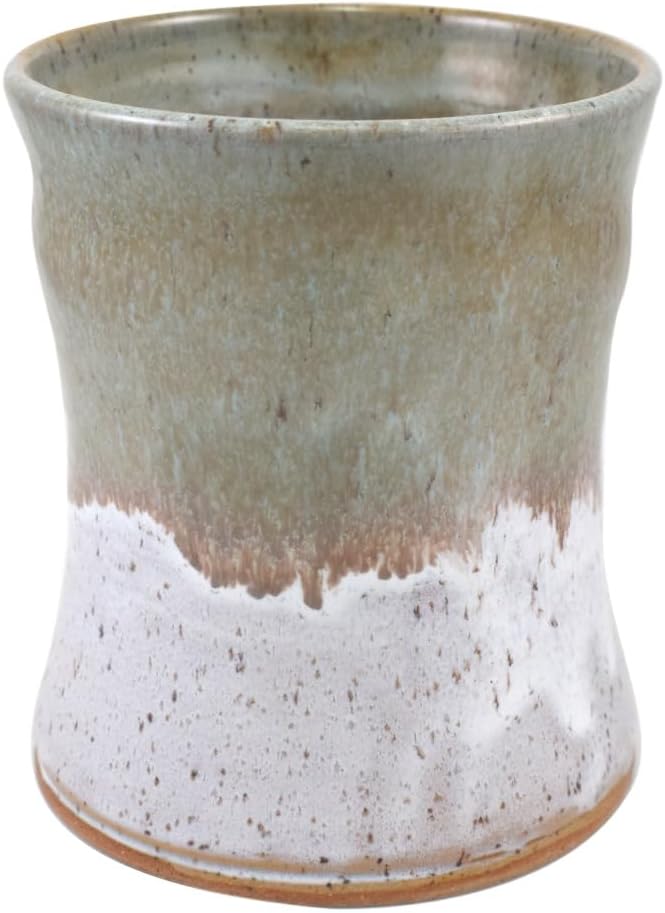 American Made Sage Green Stoneware Countertop Utensil Holder Crock 7" | Misty Meadow Handmade Pottery Collection