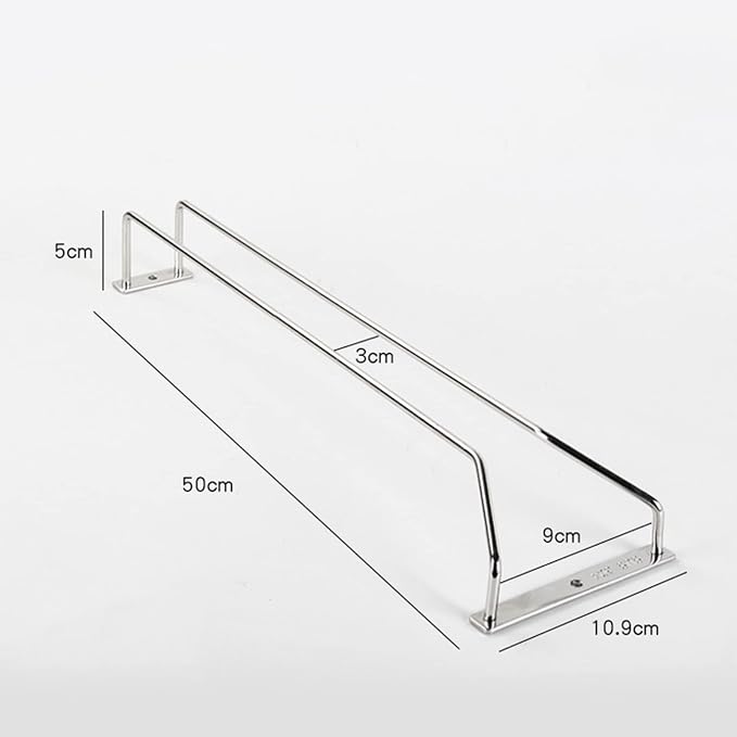 V3VOGUE Wine Glass Rack 11/20/24inch Under Cabinet Wine Glass Holder, Stainless Steel Hanging Stemware Holder, Stemware Storage Drying Rack with Screws, Wall Mounted Hanging Rack Shelf