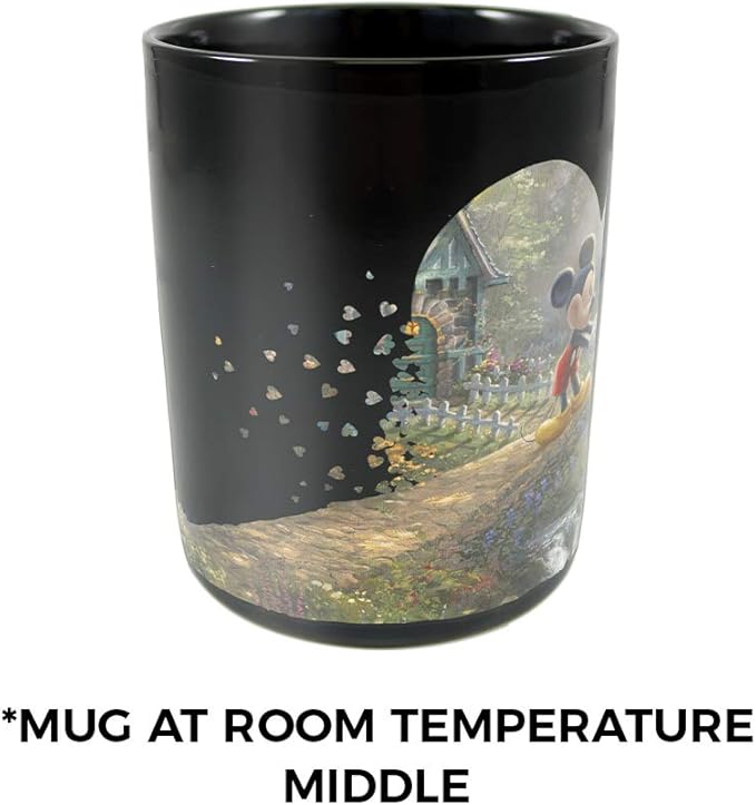 Morphing Mugs Disney – Mickey and Minnie Mouse – Sweetheart Bridge Heat Sensitive Clue Mug – Full image revealed when HOT liquid is added - 16oz Large Drinkware MMUGC959