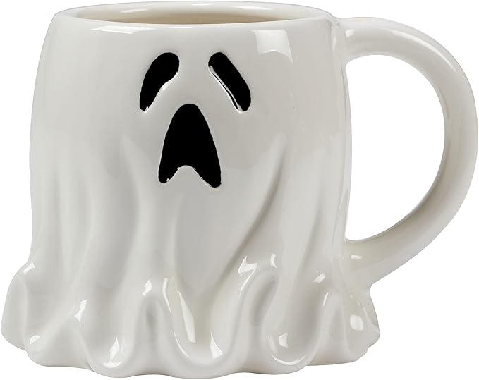 Scaredy Cat 3-D Ceramic Halloween Mugs, Set of 4 – Add spooky fun to your fall mornings with ghost, pumpkin, skull, and black cat designs, perfect for coffee, cocoa, or festive party drinks