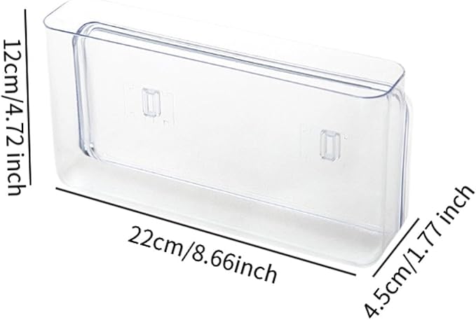 Clear Compact Home Wall Mount Organizer for Kitchen Cabinet Door Storage Basket for Utility Room Pantry, 22 cmx4.5 cmx12 cm