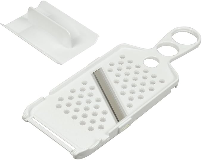 Pearl Metal Herb Kitchen C-9736 Wide Grater Slicer with Safety Holder, DW [Made in Japan]