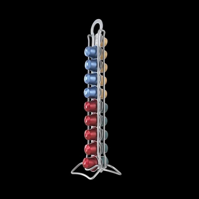 Metaltex Polytherm Coated Capsulo 20" Nespresso Coffee Capsule Holder, Silver, 8 x 9 x 38 cm