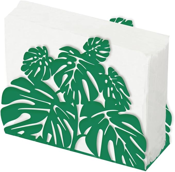 SUPERDANT Turtle Leaf Napkin Holder for Tables Green Plant Serviette Holders Metal Tissue Leaves Cocktail Paper Dispenser Practical Decoration for Kitchen Countertop Restaurant Dining Room Cafe