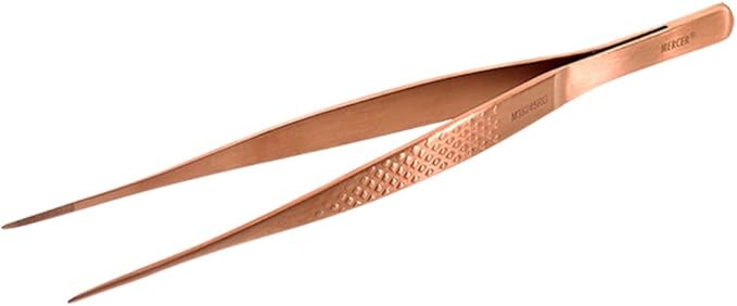 Mercer Culinary 18-8 Stainless Steel Precision Plus Chef Plating Tong, Fine Point, 6-1/8 Inch, Rose Gold