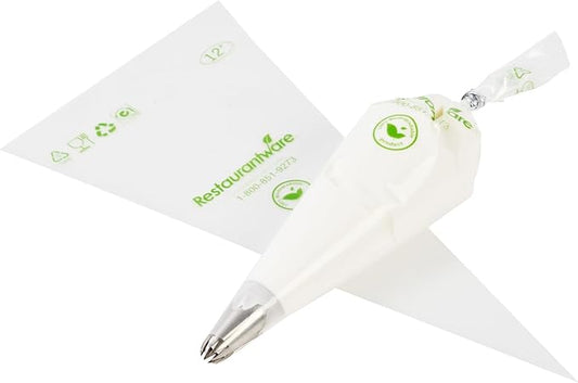 Restaurantware Pastry Tek 12 x 6 Inch Piping Bags 100 Disposable Pastry Bags - Sturdy No Slip Clear Plastic Baking Bags To Decorate Cakes For Parties Or Bakeries