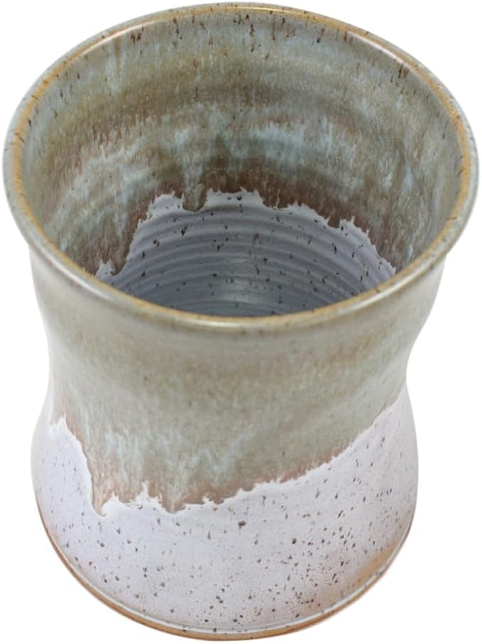 American Made Sage Green Stoneware Countertop Utensil Holder Crock 7" | Misty Meadow Handmade Pottery Collection