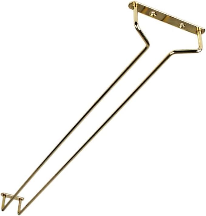 TrueCraftware- 24-Inch Wine Glass Rack Brass Finish Set of 2- Stemware Rack Wire Hanging Rack Under Cabinet Wine Glass Stemware Holder Storage Hanger Organizer for Kitchen and Bar