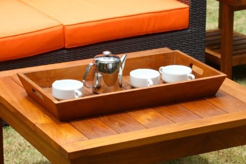AquaTeak The Original Large Solid Teak Amenities Serving Tray