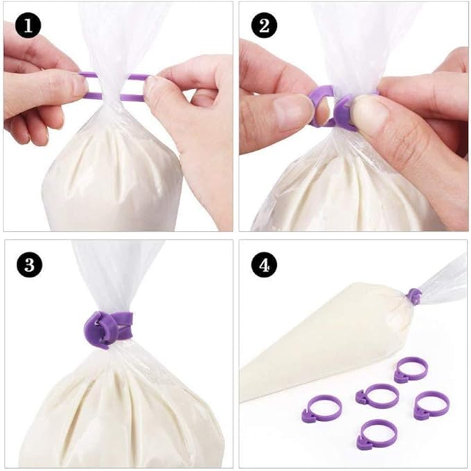 ANSLYQA Pastry Piping Bags Set, 28 Pcs Baking Tools with 10 Pcs (18 Inch) Reusable Silicone Icing Bags, 8 Couplers and 10 Frosting Bag Ties for Cake Cupcake Decorating